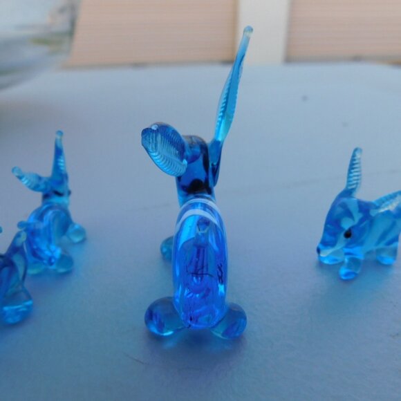 Glass Dog Collection BLUE Vintage - Picture 11 of 12